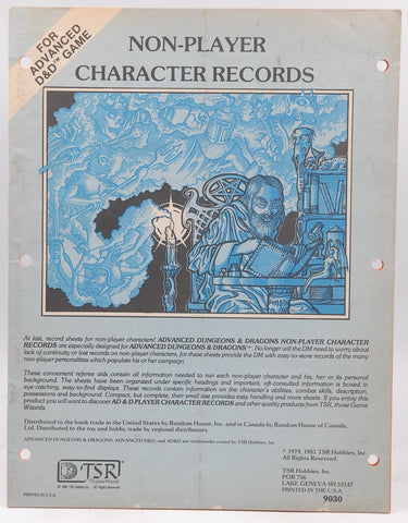 Non-Player Character Records No. 9030 (Advanced Dungeons & Dragons), by