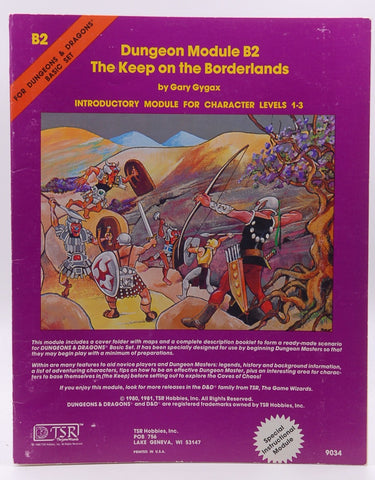 D&D B2 The Keep on the Borderlands VG Dungeons & Dragons B/X, by Gary Gygax