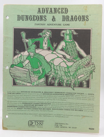 AD&D Permanent Character Folder and Adventure Records, by Staff