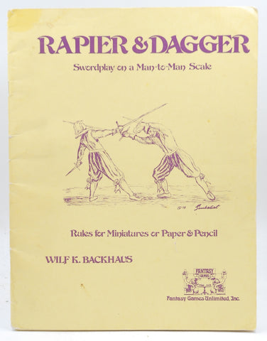 Rapier & Dagger Swordplay Man-to-Man Scale, by Wilf K Backhaus