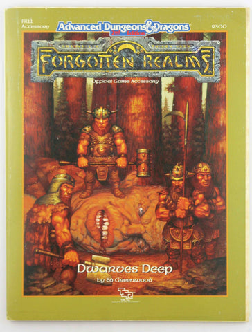 AD&D 2e Dwarves Deep Forgotten Realms w/Map, by Ed Greenwood  