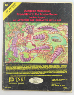 AD&D S3 Expedition to the Barrier Peaks G+ Mild Rubbing, by Gary Gygax  