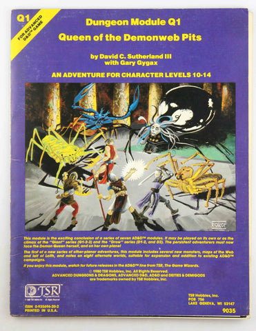 Dungeon Module Q1: Queen of the Demonweb Pits (Advanced Dungeons & Dragons), by Gary Gygax, David Sutherland III  