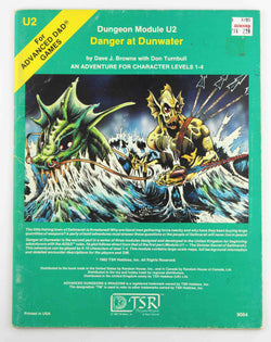 AD&D U2 Danger at Dunwater VG, by Browne, Turnbull  