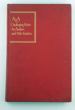 A.L.A. Cataloging Rules for Author and Title Entries, by Beetle, Clara (editor)  