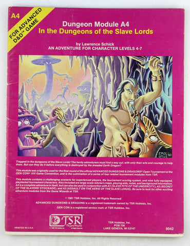 AD&D A4 In The Dungeons of the Slave Lords Pen, by Schick  