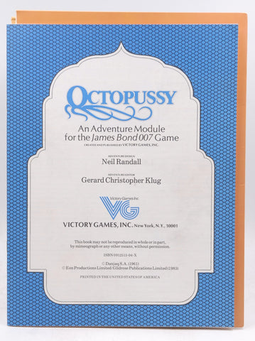 Octopussy (James Bond 007 role playing game), by Gerard Christopher Klug  